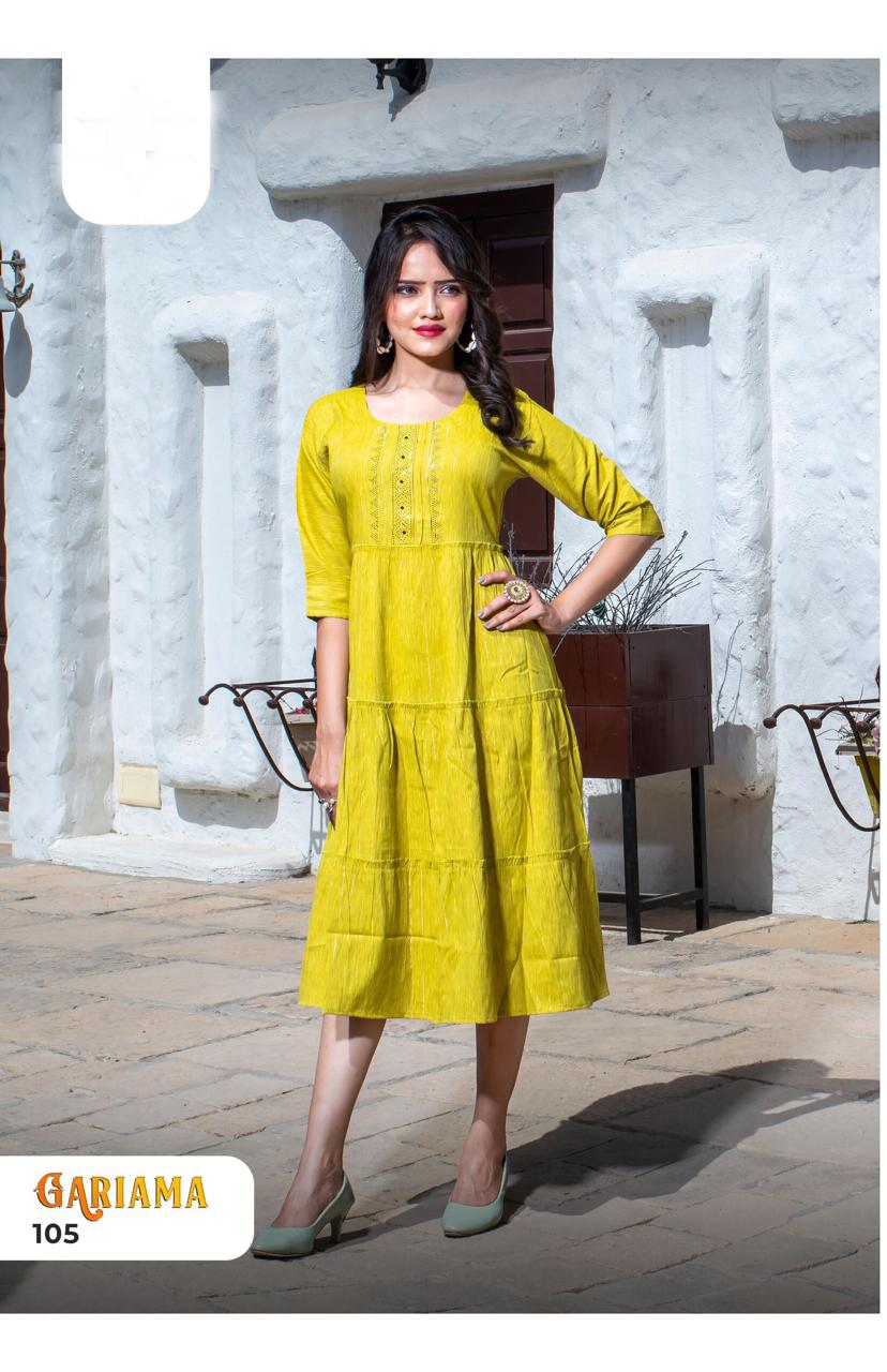 Garima 101 Fancy Casual Daily Wear Rayon Designer Kurti Collection